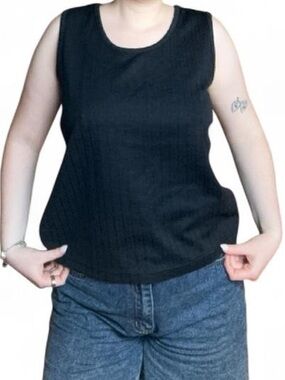 Vintage 90s D’Allaird’s Pointelle Ribbed Tank Top - Made in Canada - Size M
